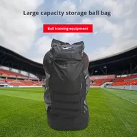 Sac à dos de rangement pour ballons de basketball, de football et de volley-ball en polyester à double épaule, équipement d'entraînement, grand filet pour ballons avec fermeture éclair
