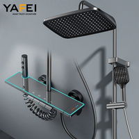 Ensemble de douche thermostatique à double poignée Rain Mixer, 4 modes, 4 sorties, jet doux, le favori d'Europe et d'Amérique
