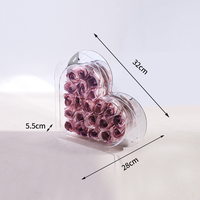 Valentijnsdag Bruiloft Decoratieve Geconserveerde Roze Bloem Hartvorm Eeuwige Geurende Zeep Acryl Box Concurrerende Prijs