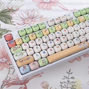 คีย์บอร์ดกลไกแบบสามโหมด YG108 หลายประเภท คีย์แคปการ์ตูน MOG/Mao คีย์บอร์ด RGB ปรับแต่งได้ สำหรับสาวๆ ใช้ในออฟฟิศ - Product Image 5