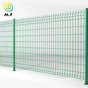 Pagar Panel 3D luar ruangan pagar kawat lasan melengkung pagar bandara keamanan baja galvanis pagar logam 3d untuk taman luar ruangan