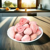 Fraises lyophilisées enrobées de chocolat faible en sucre, emballage en vrac, collation naturelle conservée, goût sucré et acidulé