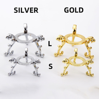 Support de Présentation Élégant pour Boules de Cristal et Bijoux en Métal, Vente en Gros Direct Usine, Or et Argent, 5.2x5.2x3CM