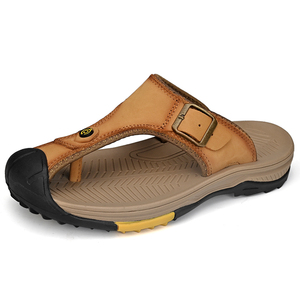 Sandalias Cómodas y Transpirables de Cuero Vacuno para Hombre, Sandalias Casuales Abiertas con Plataforma Plana, Amortiguación Suave, Antideslizantes, para Verano - Product Image 6