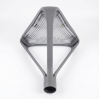 Luminaire triangulaire à bras en V, gris peint, pour extérieur, jardin, allée, avec lentille rayée, pour bordure de rue commerciale, 30W