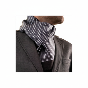 Écharpe châle en laine double face avec motif quadrillé gris et blanc, style traditionnel pour homme, taille unique - Product Image 2