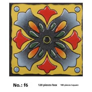 Azulejos de Pared de Cerámica con Diseño Floral Pequeño Estilo Europeo Antiguo, 100x100mm, para Balcón, Cocina, Baño, Pared de Fondo, Escalera - Product Image 6