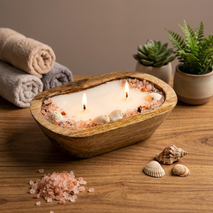 Handmade Rustic Mango Wood <b>Dough</b> <b>Bowl</b> Candle Holder Wooden Candle <b>Bowl</b> Home Decor Wedding Party At Affordable Price - Product Image 1