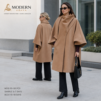 Manteau long à manches cape, col châle drapé, coupe oversize, élégant, pour femme, marque privée