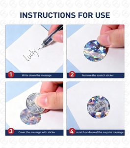 Pack de feuilles personnalisées 12 mm pour cartes à gratter DIY, étiquettes holographiques à gratter, autocollants à gratter dorés pour bons et tickets - Product Image 5