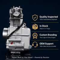 Moteur de moto 4 temps à démarrage au pied OEM ODM, 70-150cc, cylindrée personnalisée, CDI, embrayage, cylindre, directement de l'usine