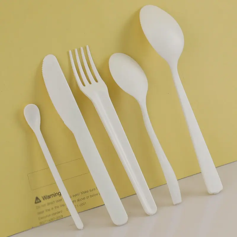 OEM PP/PS/PLA Flatware Cutlery Sets, Flight Plastic Spoon Fork and Knife Kit, Disposable Plastic Cutlery Packs