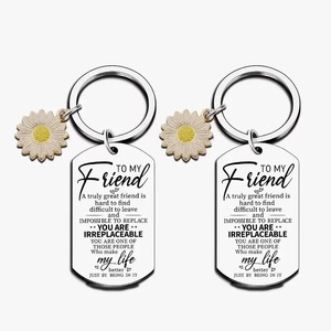 Porte-clés avec citation inspirante, en acier inoxydable, étiquette métallique gravée, porte-clés pour meilleur ami, cadeau familial, souvenir, vente en gros - Product Image 3