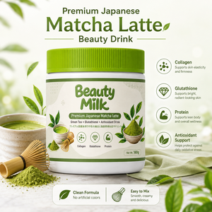 Matcha Latte Japonés Antioxidante, Leche de Belleza en Polvo, Colágeno, Glutatión, Proteína, Té Verde, Bebida Instantánea en Polvo - Product Image 5