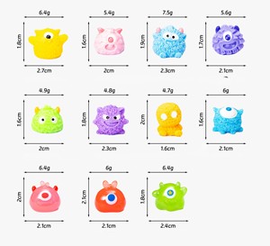 Tendenza 2026: Piccolo Mostro Goth Pastello, Ciondoli in Resina Luminosi a Forma di Caramella, Decorazione per Sala Giochi che si Illumina al Buio - Product Image 2