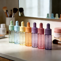 Flacon compte-gouttes en verre coloré pour huile essentielle 10 ml/15 ml/30 ml, mini flacon en verre, récipient liquide pour cosmétiques, flacon d'échantillon de parfum