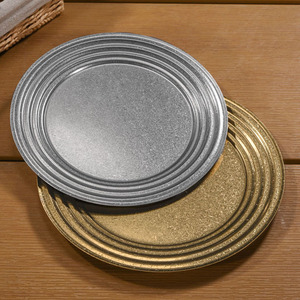 Bán Buôn Retro Bữa Ăn Tối Tấm Vòng Thép Không Gỉ Chính Tất nhiên Tấm <span class=keywords><strong>Stackable</strong></span> Nướng Thịt Salad Mì Ống Khay Nhà Bếp Bộ Đồ Ăn - Product Image 5