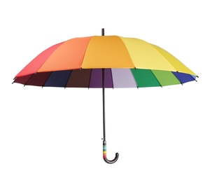 Large Auto Open 16 Rib Stick With a Classic J Hook Curved Handle Automatic <b>Windproof</b> Travel <b>Umbrella</b> Promotion Gift - Product Image 2