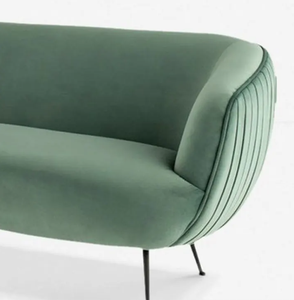 Hot Sale Modern <b>Velvet</b> Couch With Metal Legs Three -Seat Sofa for Living Room Kitchen or Hotel Reception Furniture - Product Image 4