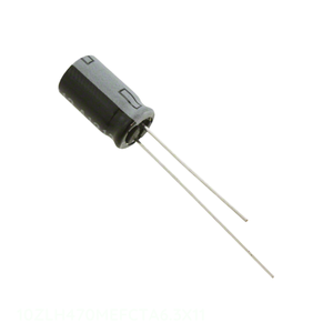 Condensateur autorisé par le distributeur CAP ALUM 470UF 20% 10V RADIAL TH Through Hole 470 uF 10ZLH470MEFCTA6.3X11 - Product Image 1