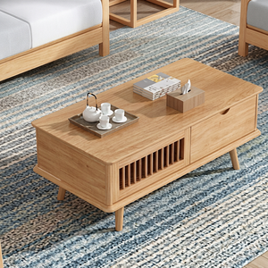 Modern <b>Wood</b> <b>Coffee</b> <b>Table</b> With Storage Drawer Scandinavian Design Living Room Furniture Solid <b>Wood</b> Base - Product Image 1