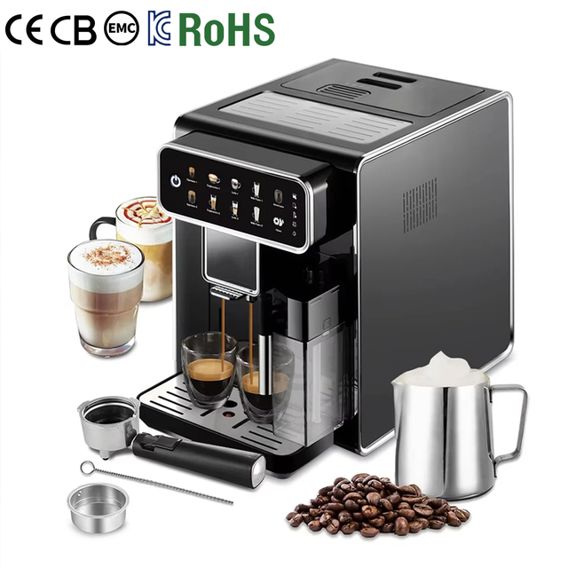 Hot Sell Full Touch Visual Screen Electric Smart Coffee Maker Fully Automatic Commercial Household Coffee Espresso Machine ROHS