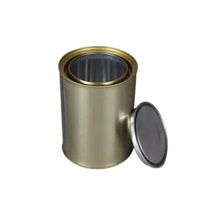 1ltr latas de estanho usadas com revestimento amarrado de ouro para pintura química base de água