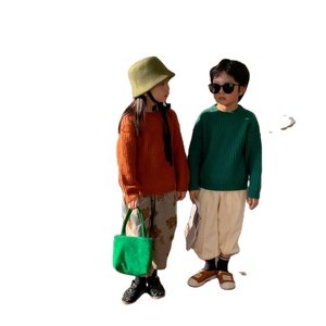 Children's <strong>Sweater</strong> 2022 Autumn Kids <strong>Boys</strong> Girls Korean Style Solid Color <strong>Sweater</strong> Children's Retro Pullover Knit Jumper - Product Image 1