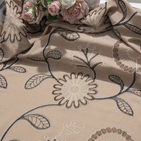Kain Bordir Bunga Poliester Berkualitas Tinggi, Renda Vintage 3D Motif Bunga untuk Rok, Gaun, Tas, dan Sepatu Wanita Musim Gugur dan Musim Dingin