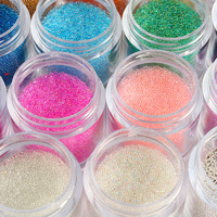 Bouteille de 10 ml sans trou, perles de verre irisées AB, 12 couleurs, sable de cristal rond pour nail art, résine, remplissage de coques de téléphone DIY, décoration