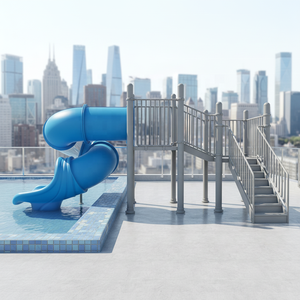 Tobogán de Agua en Espiral de Plástico de 1.5 m de Altura para <span class=keywords><strong>Piscina</strong></span> y Área de Juegos Acuáticos, Certificado de Seguridad EN1176 CE - Product Image 6