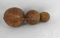 Boule en bois de 23 cm fabriquée en usine, couleur marron, pour la décoration de la maison, présentation sur table, une seule pièce, grande taille