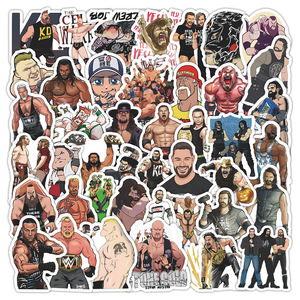 60Pcs Cartoon WWE Wrestler Graffiti Stickers for Laptop Bottle Decor Wrestling Sports Sticker