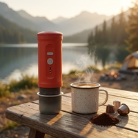 Machine à café à capsules automatique sans fil portable Aikelong CF-H03, plastique ABS, pression de pompe 20 bars, réservoir d'eau de 65 ml