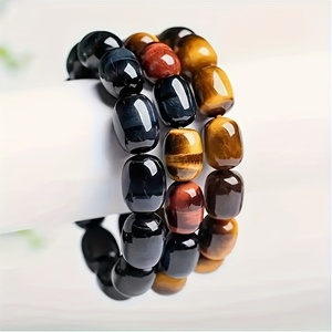 Bracciale HY <span class=keywords><strong>di</strong></span> Alta Qualità con Cristallo Singolo per Uomo e Donna, Intarsiato con <span class=keywords><strong>Pietra</strong></span> Naturale <span class=keywords><strong>Occhio</strong></span> <span class=keywords><strong>di</strong></span> <span class=keywords><strong>Tigre</strong></span> Rosso Tricolore - Product Image 4