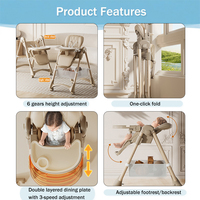 Chaise haute multifonctionnelle réglable en hauteur Clafbebe OEM avec fonctions de sécurité, table à manger pliable pour bébé pour la maison
