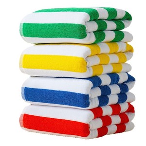 Toallas de Playa Grandes de Algodón a Rayas al por Mayor, Toallas de Baño de Colores Brillantes Personalizadas al por Mayor, Manta de Piscina Absorbente con Logotipo Personalizado - Product Image 5