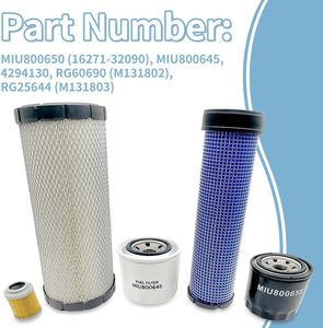 Kit de Filtro de Mantenimiento para Motores John 35D/50D Yanmar 3TNV88-BNHB, Cambio de Aceite para Excavadora Compacta (<span class=keywords><strong>S</strong></span>.N.) 250001) - Product Image 3