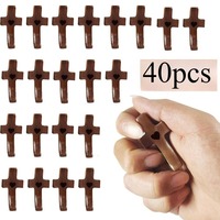Croix en bois de noyer noir, style américain, anti-stress, porte-clés, pendentif décoratif chrétien pour l'église et la Pâques
