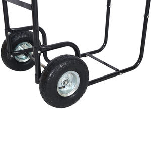 Chariots de transport de bois de chauffage en stock aux États-Unis avec de grandes roues en caoutchouc, chariot roulant pour poêle à bois d'intérieur - Product Image 4