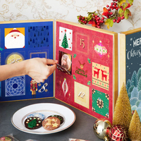 Calendrier de l'Avent Avent personnalisé Cadeau en papier carton de luxe Emballage de cosmétiques de beauté Boîte de Noël adventskalender zum befll