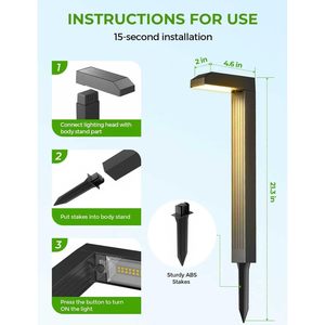 Coxseni - Juego de 2 cabezales de luz para panel solar, mejorados para iluminación de caminos, iluminación de pasillos, cuerpo de plástico LED - Product Image 2