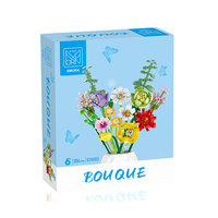 Blocs de construction floraux colorés XMORK Factory, 854 pièces, fausses fleurs en briques, cadeau pour la Saint-Valentin, la fête des mères, un anniversaire