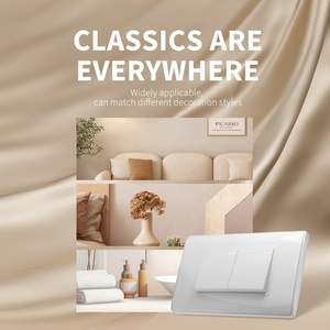 Interruptor de luz de pared con botón de <span class=keywords><strong>2</strong></span> bandas, interruptores de pared rectangulares MultiControl de doble vía, botón de encendido/apagado, placa de PC - Product Image 3