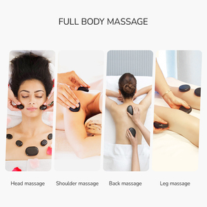 Sistema de calefacción de piedra caliente de terapia portátil con 8 piedras de masaje para ayudar a relajar los músculos, mejorar la circulación y rejuvenecer el cuerpo - Product Image 3