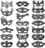 Masque en dentelle pour femmes, idéal pour les fêtes vénitiennes, les costumes d'Halloween, les carnavals, adapté aux adultes, noir doux