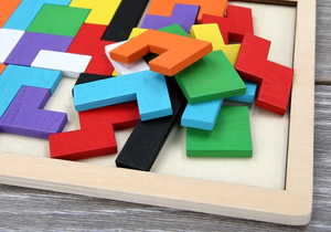 Puzzle en bois 3D pour bébé, jeu d'éveil sur les couleurs et les formes, jouet carré de réflexion pour enfants, cadeau de Noël pour enfants - Product Image 5
