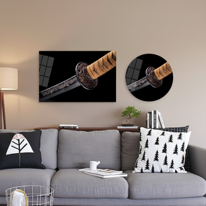 Tableau sur toile Élégant Sabre Samouraï, Panneau Art Déco, Design Moderne, Décoration Murale Suspendue en Verre Trempé - Product Image 3