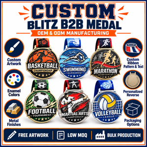 Medallas Personalizadas para Competencias Deportivas Múltiples: Baloncesto, Natación, Fútbol, Voleibol, Artes Marciales, con Cintas Personalizadas, OEM, ODM - Product Image 4