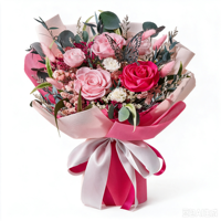 Bouquet de roses éternelles préservées OEM, couleurs mélangées, roses séchées véritables, emballées à la main, cadeau romantique pour la Saint-Valentin et la Fête des Mères